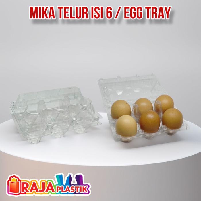 Mika Telur isi 6 / Tray Mika Telur isi 6 / Plastik Mika Telur isi 6