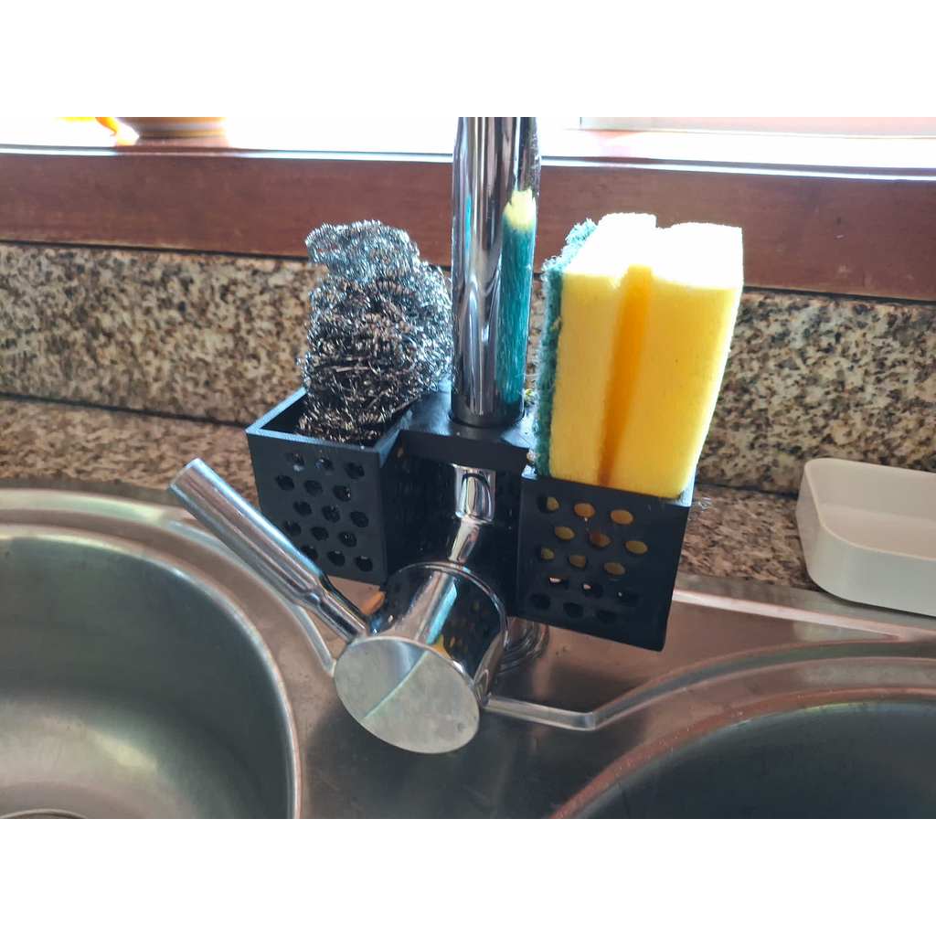 Kitchen Sponge Holder Rak Tempat Sabun & Spons Cuci Piring Organizer Dapur Minimalis dengan Desain B