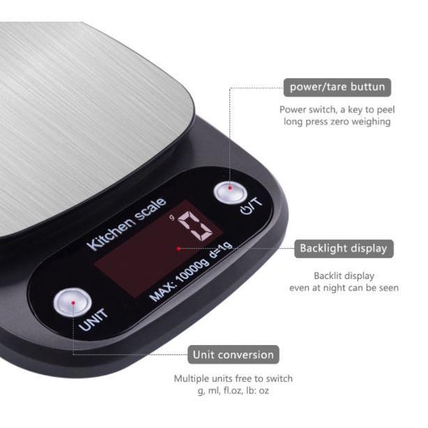 nozv- Uphome Timbangan Dapur Digital 10Kg / Timbangan Kue Digital / Timbangan Gram Digital /
