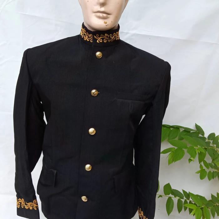 ASLI Baju Atasan Beskap Sunda Hitam Bordir Emas Kostum Pria Keren READY STOCK