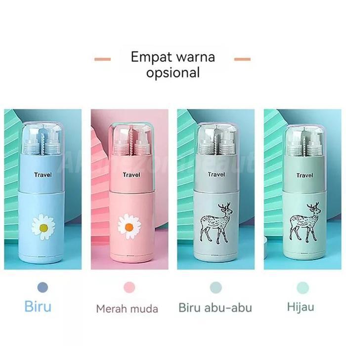 5In1 Toiletries Kit Botol Travel Portable Tempat Perlengkapan Mandi Travel Toiletries Kit Set / 8In1
