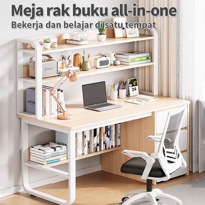 Etife Meja / Meja Belajar / Meja Kerja / Meja Degeng Rak Buku / Meja Rak / Lemari Laci / Meja Laci /