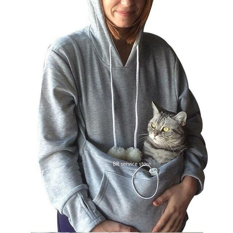 Sweatshirt Cat Hoodie Pet Pouch Hoodie Casual Uni Oversize Cat