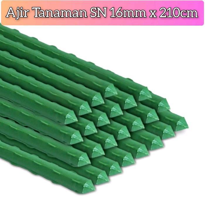 TIANG PENYANGGA TANAMAN 16mm x 210cm ajir tanaman/rambatan/plant stake Hijau Plastik