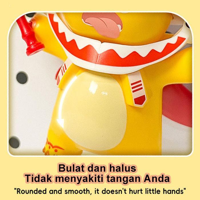 4606- Nailong Barongsai Dino Kuning Mainan / Nailong Mainan Dekompresi Ganti Wajah / Kuning
