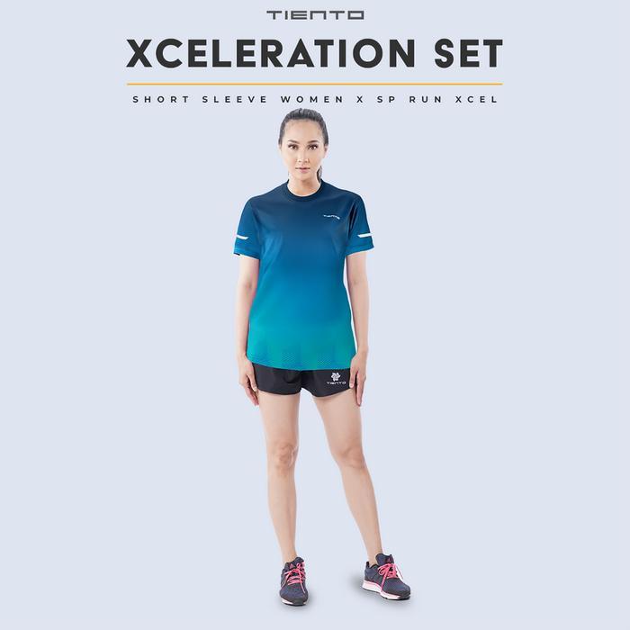 TIENTO SETELAN BAJU LARI OLAHRAGA JERSEY ANTI UV XCELERATION TIENTO CELANA PENDEK OLAHRAGA LARI