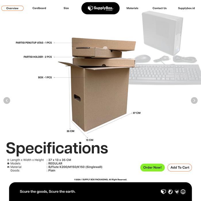 Dus Box Mini Cpu 37 X 13 X 35 Cm Dus Pc Kardus Mini Pc