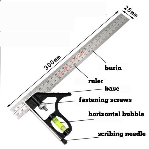 b3j1l8- Penggaris Besi Sudut / Penggaris Besi Siku Meter Waterpass 30 Cm