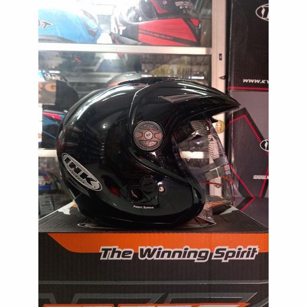 INK HELM T1 SOLID BLACK DOUBLE VISOR