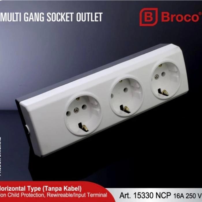 Stopkontak 3 Lubang Broco / Terminal Broco 3 Lubang