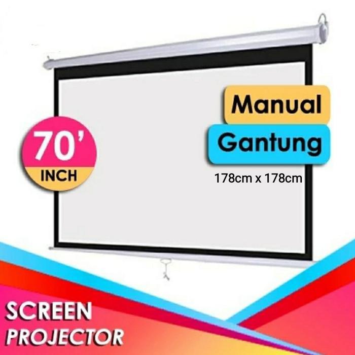 layar proyektor 70" inch manual