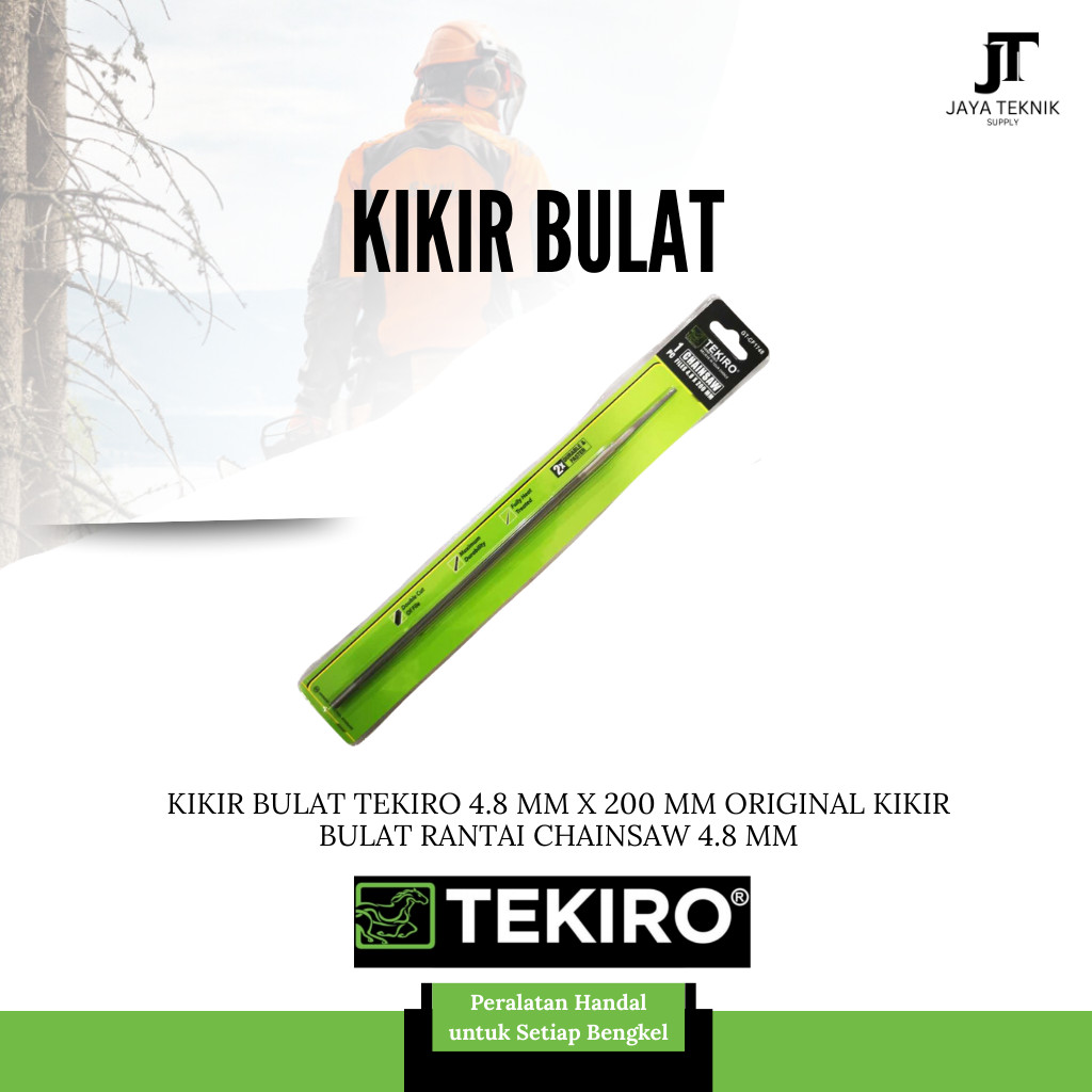 KIKIR BULAT TEKIRO 4.8 mm X 200 mm ORIGINAL Kikir Bulat Rantai Chainsaw 4.8 mm