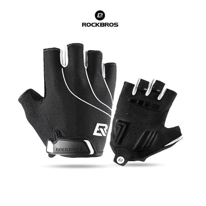 Sarung Tangan Rockbros S107 Hitam - Bike Glove Half Finger Original
