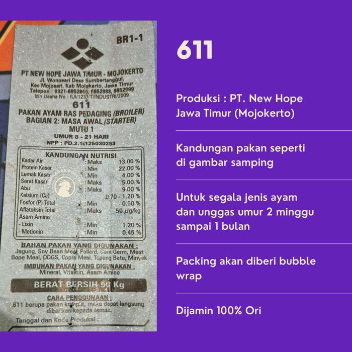 PAKAN AYAM KECIL/DOC 611 (1 KG)