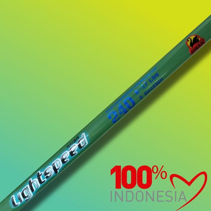 Joran Swan Lightspeed Solid Transparant Fiberglass Rod, 8-17Lbs, Sok Drat, Reel Seat -Gratisongkir