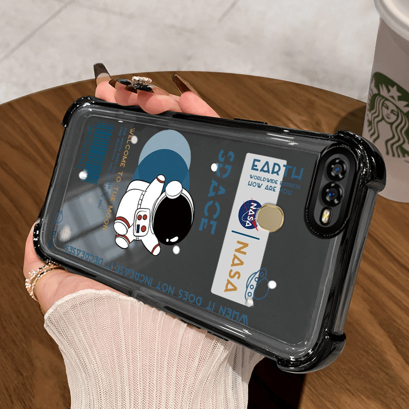 Casing Hp untuk OPPO A7 A5s A12 A12s A11K Case Astronot NASA Kasing Bumper back Cover Cesing Airbag 