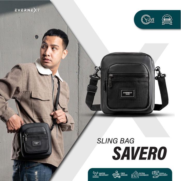 EVERNEXT - Tas Selempang Pria Sling Bag Pria Anti Air Tas Slempang Savero Mini Cowok Waterproof Tas