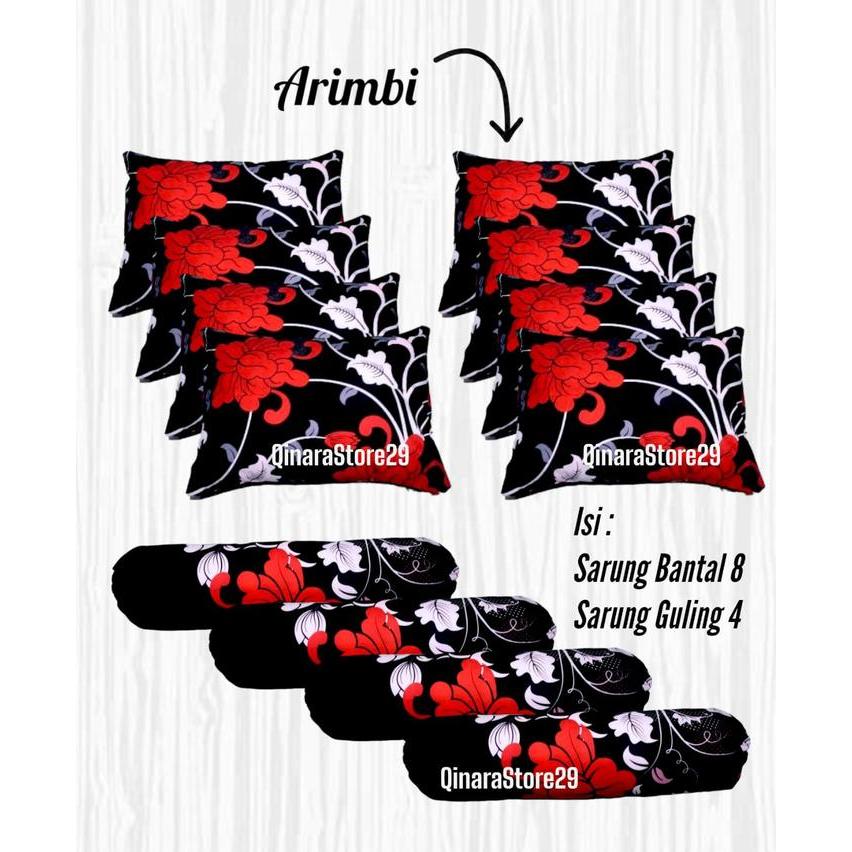 TERMURAH GROSIR 1 LUSIN Sarung Bantal 8 Sarung Guling 4 Motif Bunga Kekinian Bahan Katun Polymicro