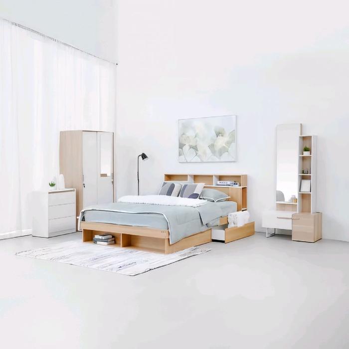 Informa Giorana Set Kamar Tidur Maple - Putih/cokelat Oak