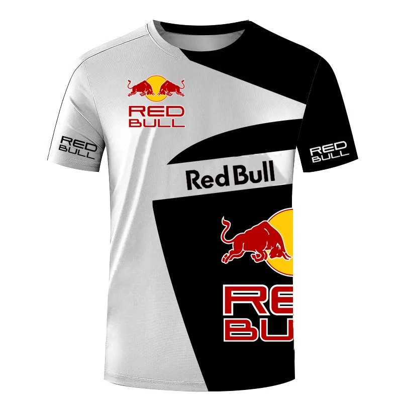 Summer New Red Bull T-shirt Men's Sports T-shirt Red Bull 3D Printed Short-sleeved Casual Oversized