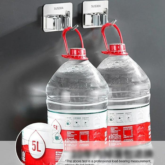 News Gantungan sapu pel stainless dengan kait/Broom sapu pel lengkap gantungan hook