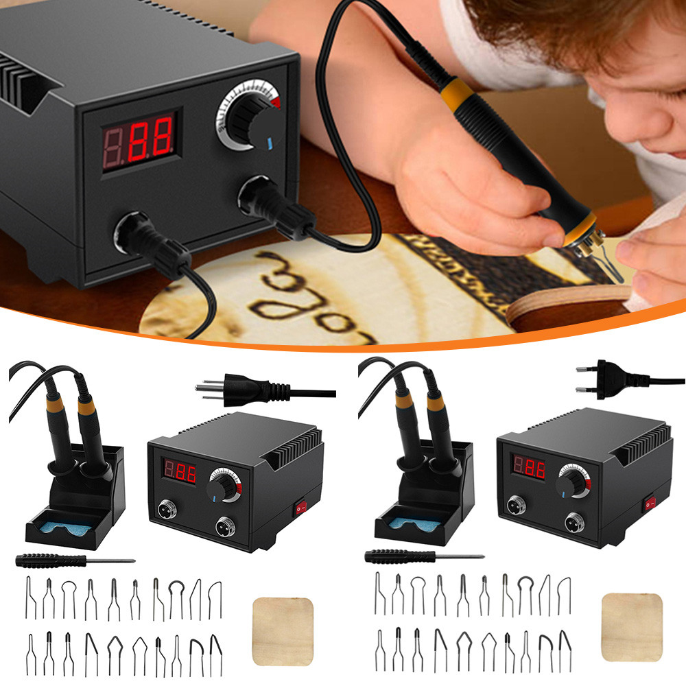 Electric Pyrography Pen Machine Wood Burning Pirograbador Adjustable