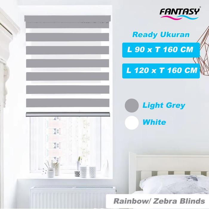 Fantasy Roller Blind Zebra Tirai Jendela Gulung 2 in 1 Rainbow Zebra Blinds Dimout Blackout Two in