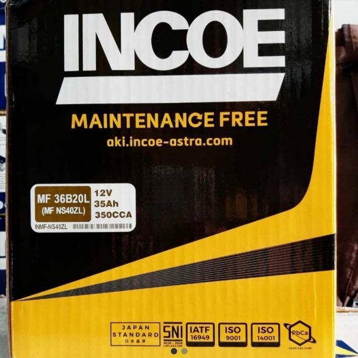 Aki Baterai Kering Incoe Mf Ns40Zl/Ns 40Zl/36B20L Mobil Agya Calya