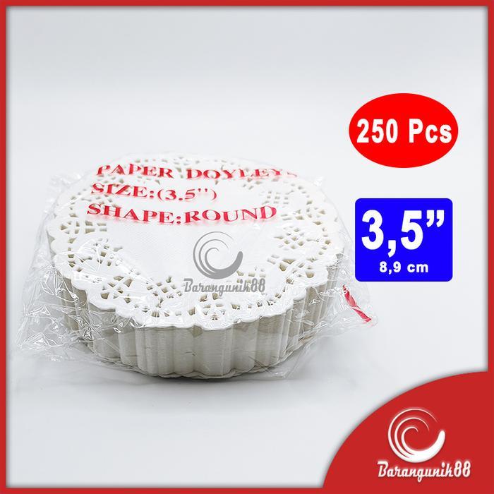 [250 Pcs] Kertas Doilies Putih Alas Renda Kertas Renda Bundar Bulat