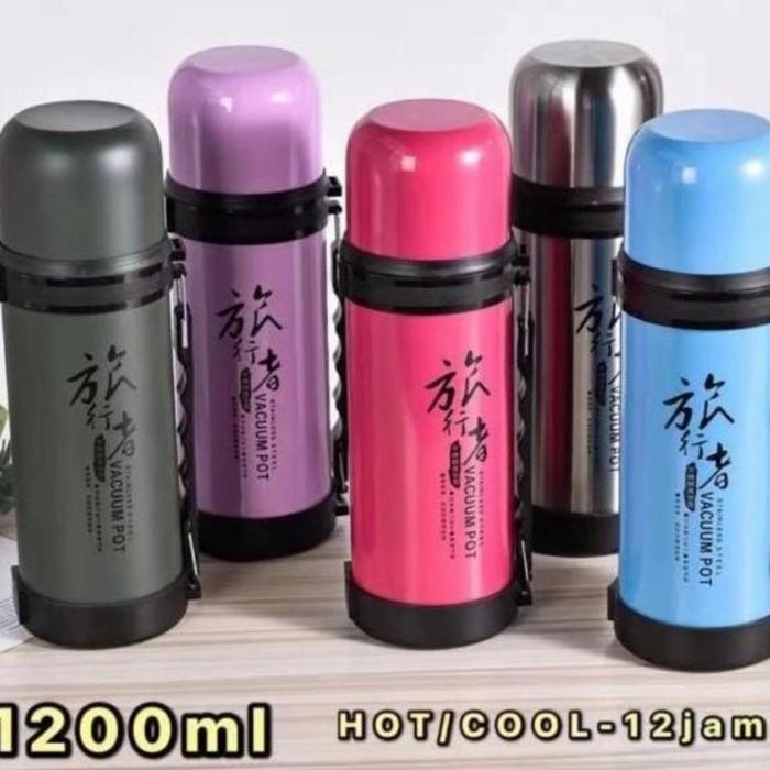 TERMOS TAHAN PANAS 1,2 LITER BOTOL PIKNIK HIKING STAINLES VACCUM FLASK
