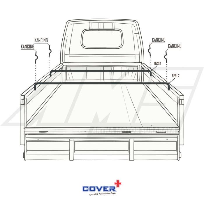 Cover Terpal Tutup Bak Mobil Pickup Kijang Super Grand Kapsul Short Long