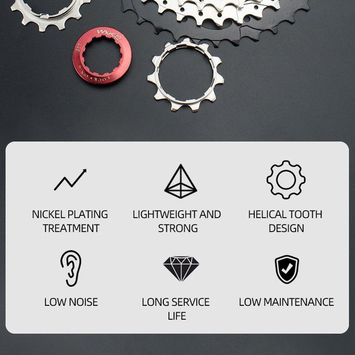 Wake Sprocket 9 Speed 11 - 42T Silver Gear Cassette Sepeda Mtb