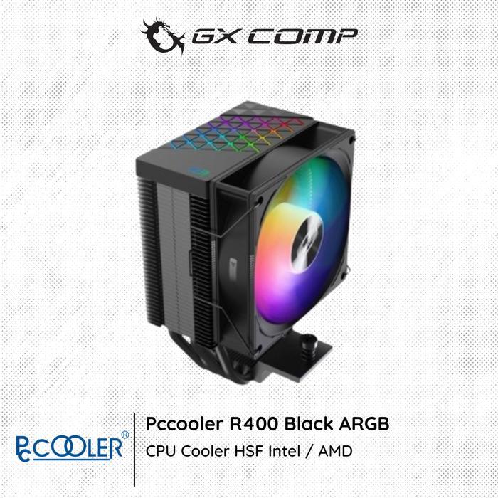 PCCOOLER R400 BLACK ARGB CPU COOLER HSF INTEL / AMD