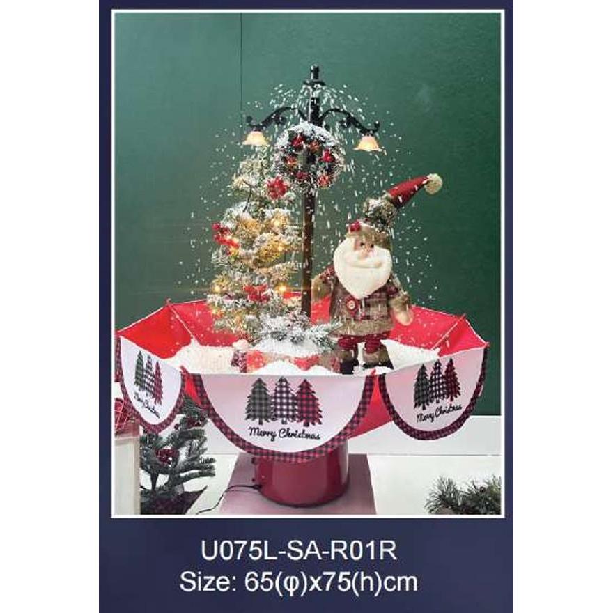 160Cm 125Cm Dekorasi Set Pohon Natal Elektrik Hujan Salju Payung Christmas Tree Umbrella Boneka