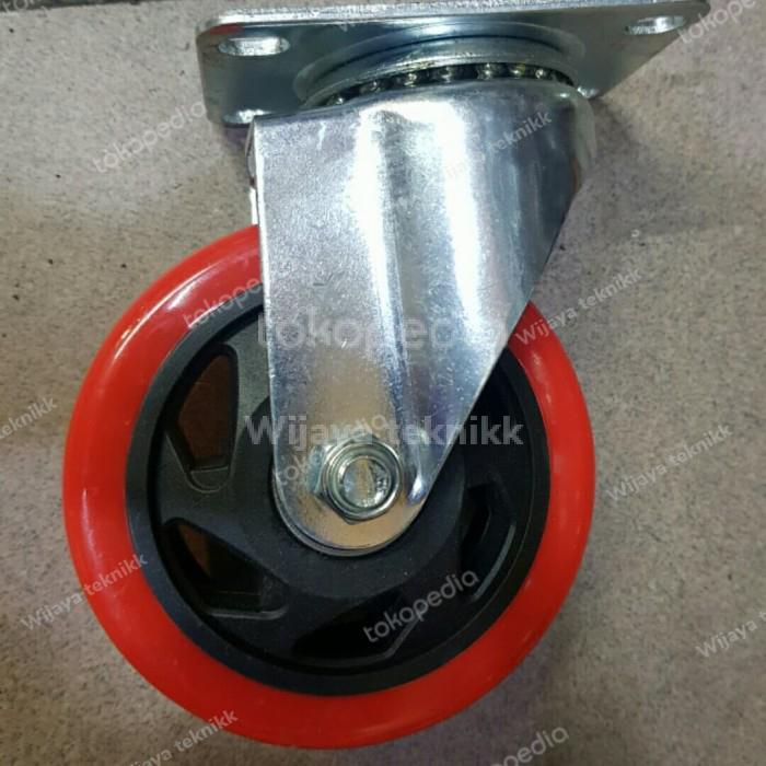 RODA TROLI PU 5 INCH HIDUP RODA TROLI PU 5 INCH PUTAR