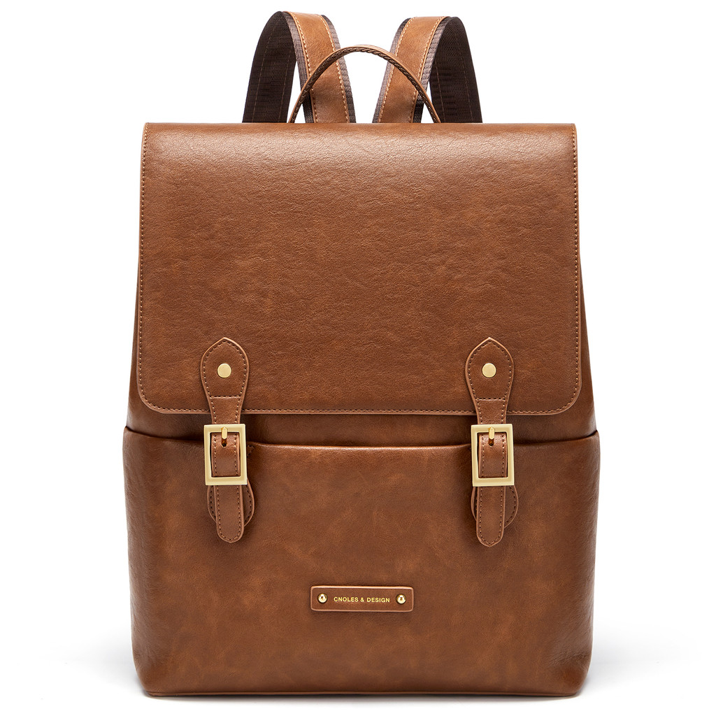 Cnoles Elegant Leather Women Backpacks Daypack Waterproof Anti-theft Backpack for Ladies Laptop