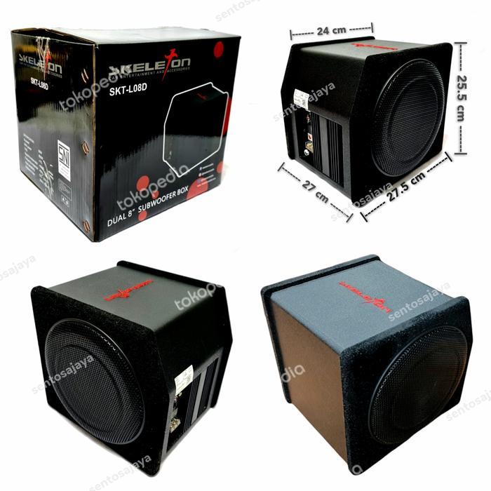 Subwoofer Basstube Kotak Aktif Dual 8 Inch SKELETON SUB-L08D