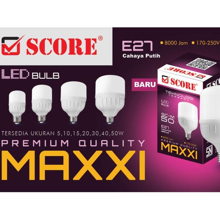 News 10 PCS Lampu LED 50watt Bohlam LED Score MAXXI