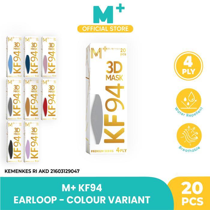 4g88n- Masker Medis Kf94 Earloop M+ 4Ply Colour Variant - Isi 20 Pcs