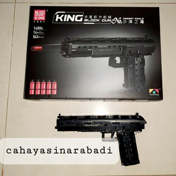 King Mainan Brick Mould King 14004 Dessert Eagle Toy Building Block Gun 563Pcs Dengan Peluru Reload