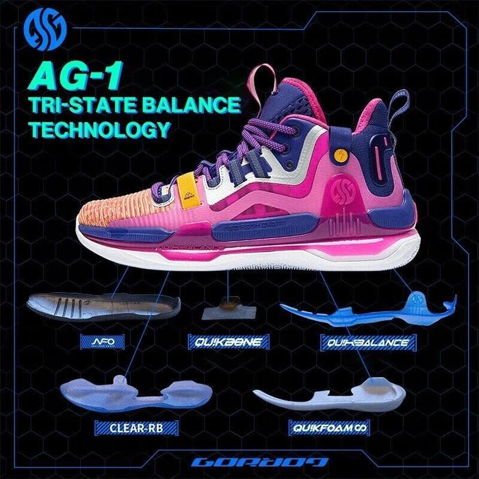 BERKUALITAS 361 Degrees AG1 Aaron Gordon Men Basketball Shoes Shock Absorption Wear Resistant Non