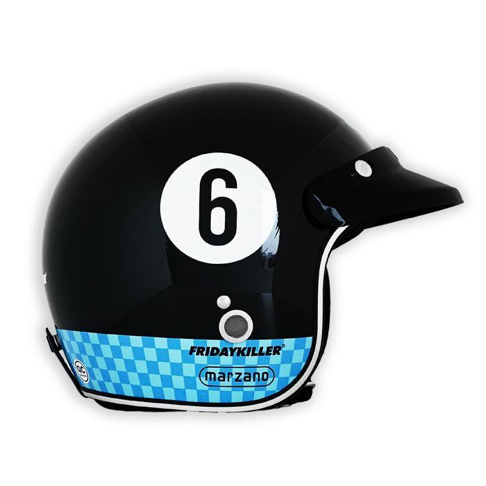 Helm Retro Marzano X Friday Killer - 666 Racing Black
