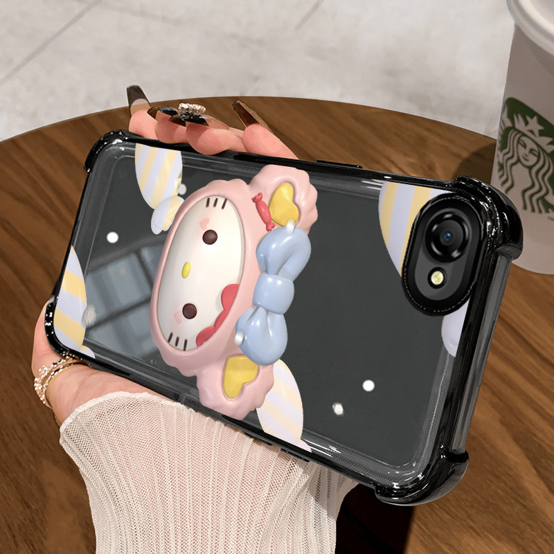 Casing Hp untuk OPPO A3 4G A3 5G A3X 4G A3X 5G A3 Pro 5G Case Kitty Pita kupu-kupu tiga dimensi Kasi