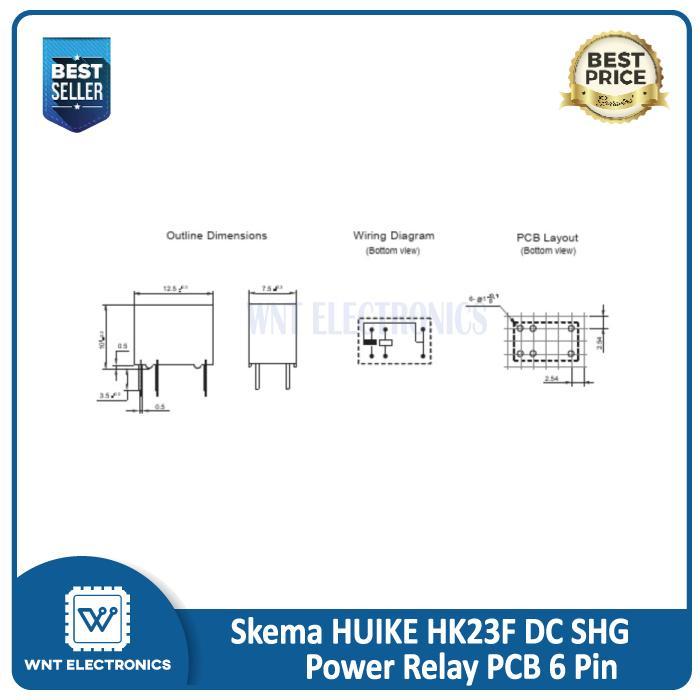 ototr- Relay Spdt Huike Hk23F Dc5V-Shg - Relay 5V 6 Pin - Relay 5V