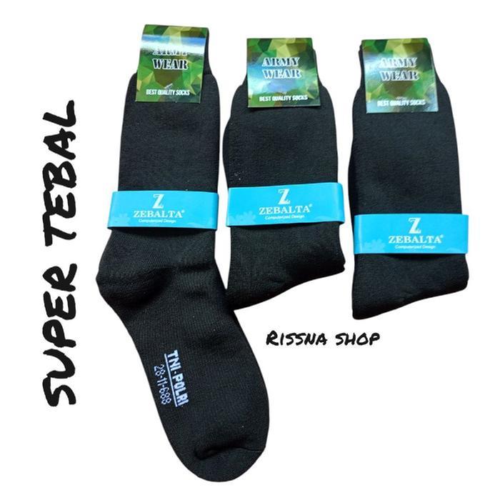 Promo ( 3 Pasang ) Kaos Kaki Pdl Hitam Tebal/Kaos Kaki Tni Super Tebal Panjang Original