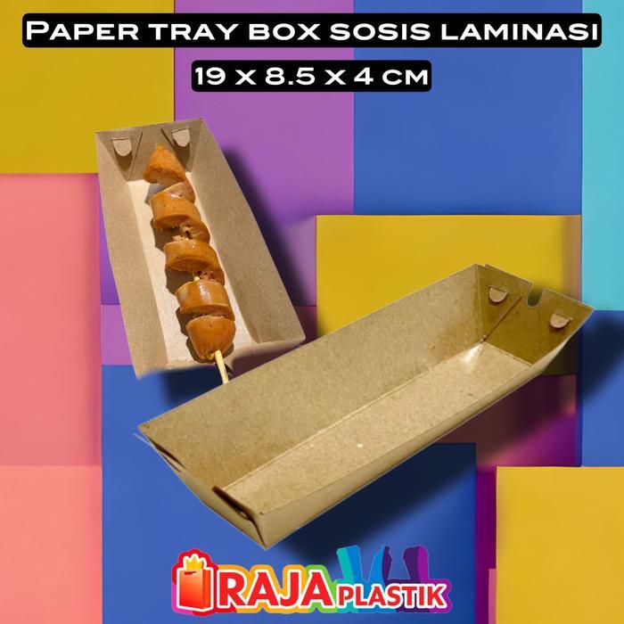Paper Tray Sosis/Box Tray Corndog/Wadah Kertas Paper Tray Sosis