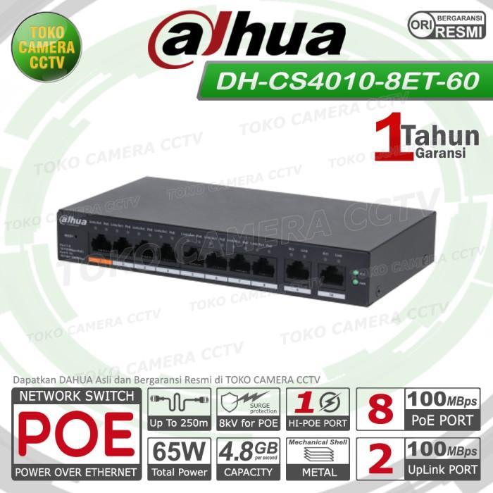 SWITCH POE DAHUA 8 PORT SMART MANAGED POE