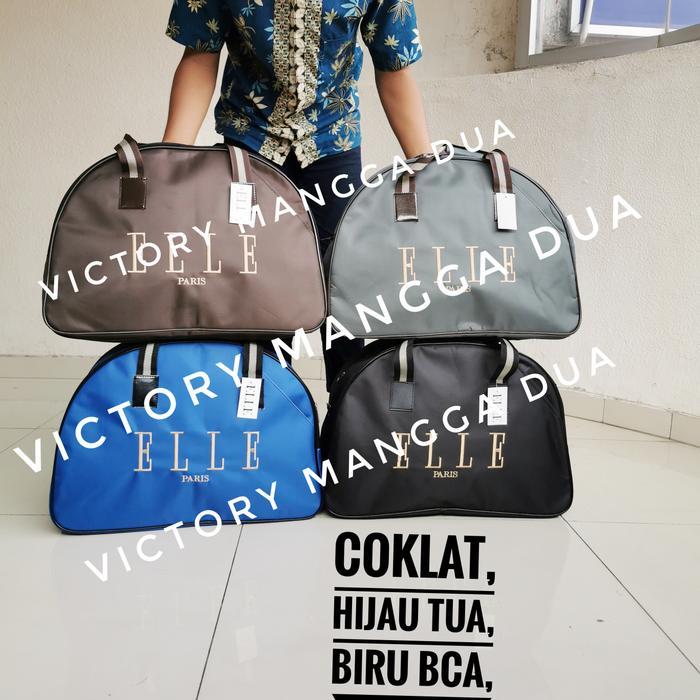 Tas Kain Elle / Tas Travel / Tas Elle Oval Warna Ungu Garansi Original Asli