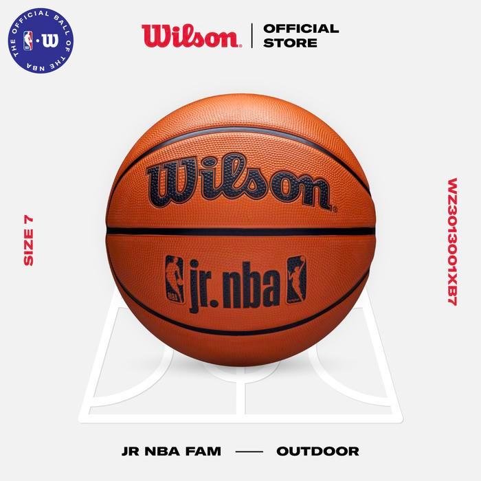 Wilson JR NBA DRV Fam Basketball Logo Bola Basket Outdoor Bahan Rubber Size 7 - WZ3013001XB7