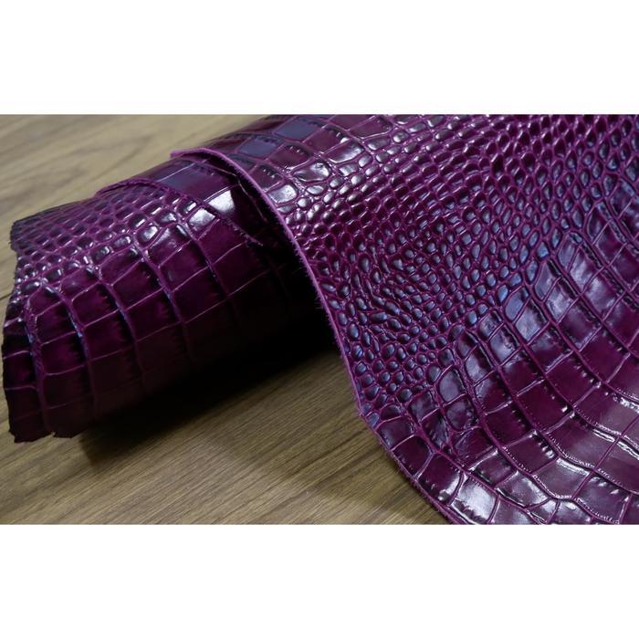 ] Buffalo Croco Emboss Leather - G52 - Ungu